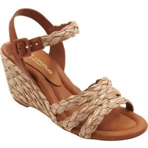 New Andre Assous Milena Espadrille Wedge Sandal Size 36